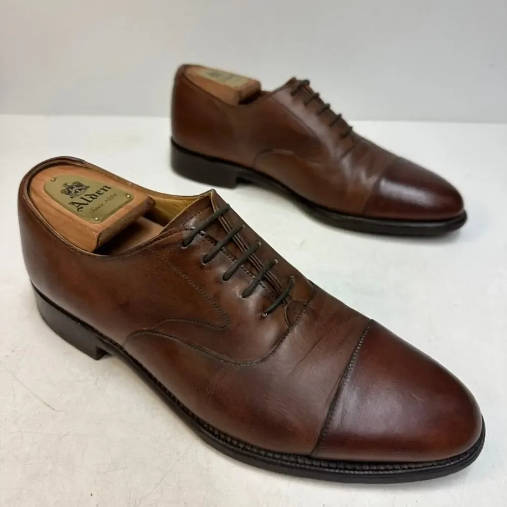 VGUC Cheaney x Cole Haan Brown Oxford Cap Toe Bench Made in England 9 B